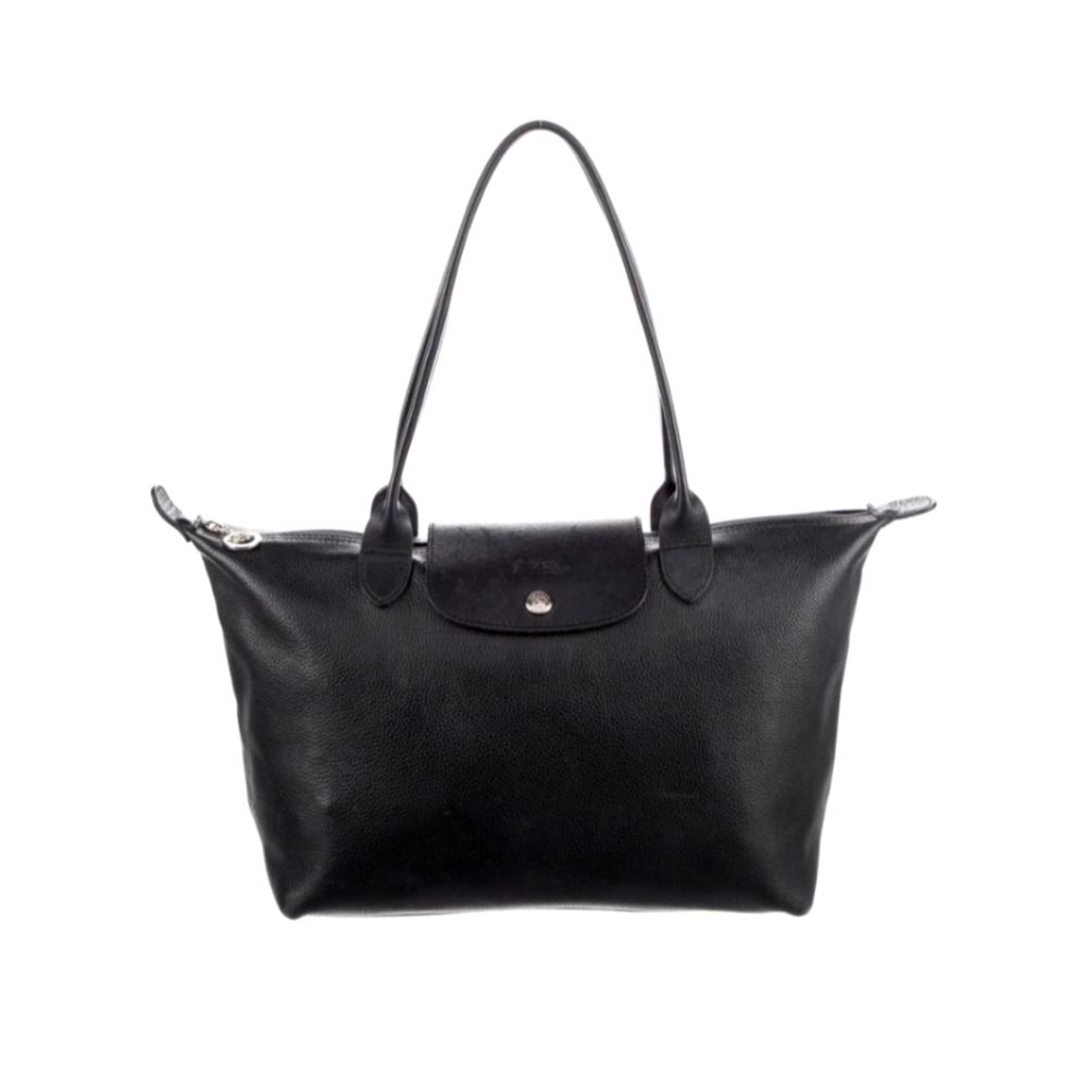 Longchamp long champ le pilage leather tote bag shoulder black color